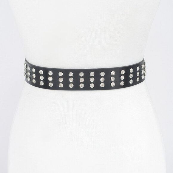 Rhinestone Buckle Metallic Plus Size Belt W/chain main image 5